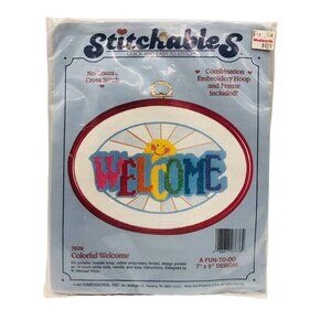 Vintage Dimensions Stitchables Colorful Welcome 7676 No Count Cross Stitch